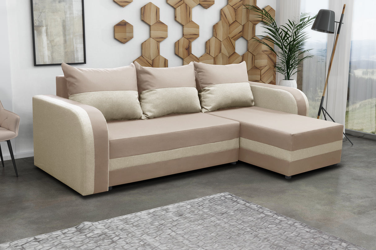 CORNER SOFA BED FLORIDA BEIGE / ECRU SAWANA 17+01