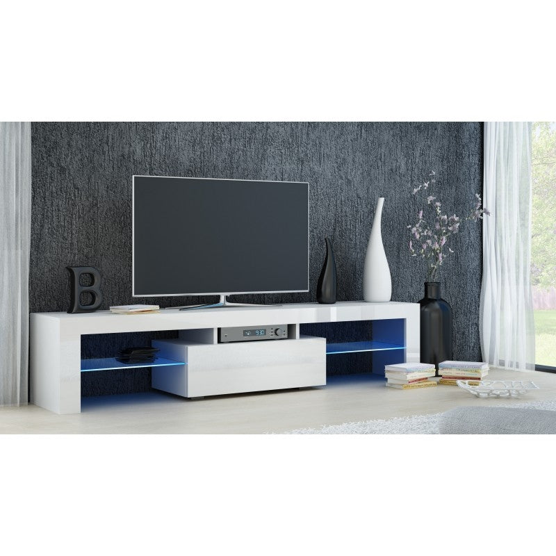 TV STAND DACO 160CM WHITE / WHITE GLOSS - eurohomeware