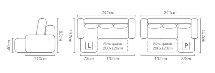 CORNER SOFA BED MAXI 241CM - eurohomeware