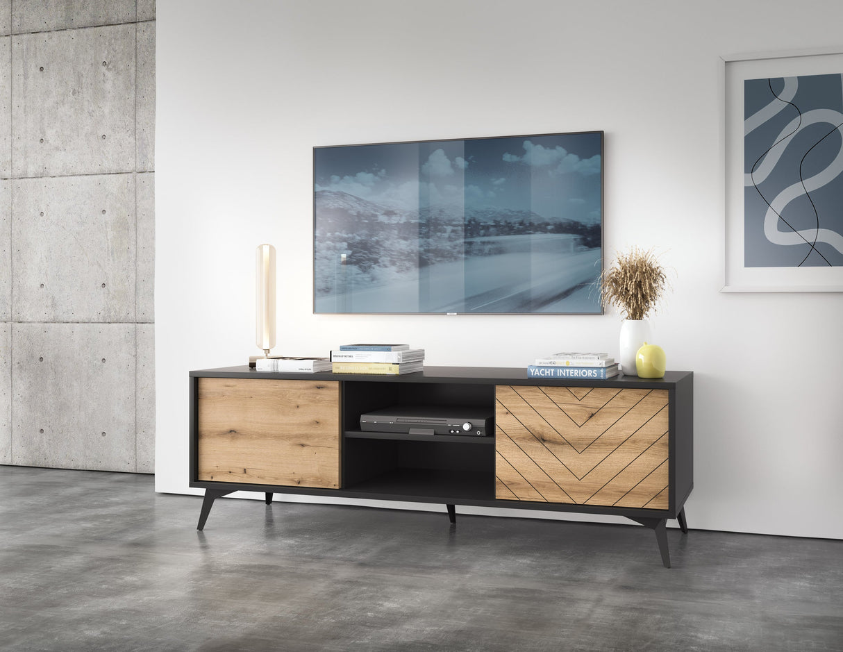 TV Stand DIAMOND 01 black / evoke oak
