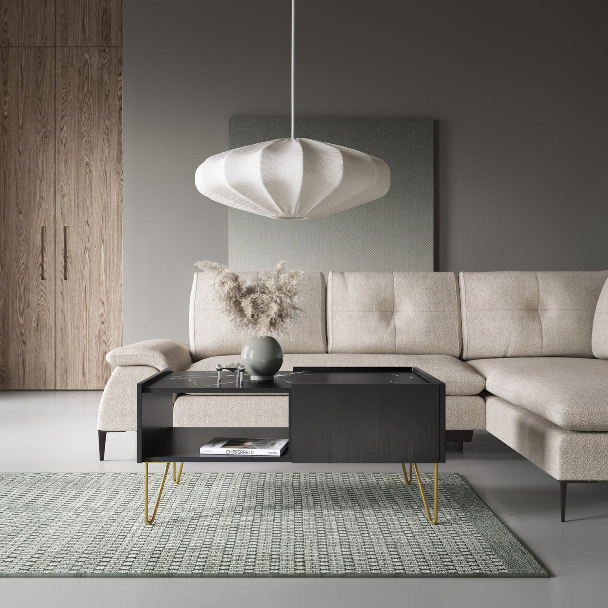 Coffee Table HARMONY 05 black / black marble