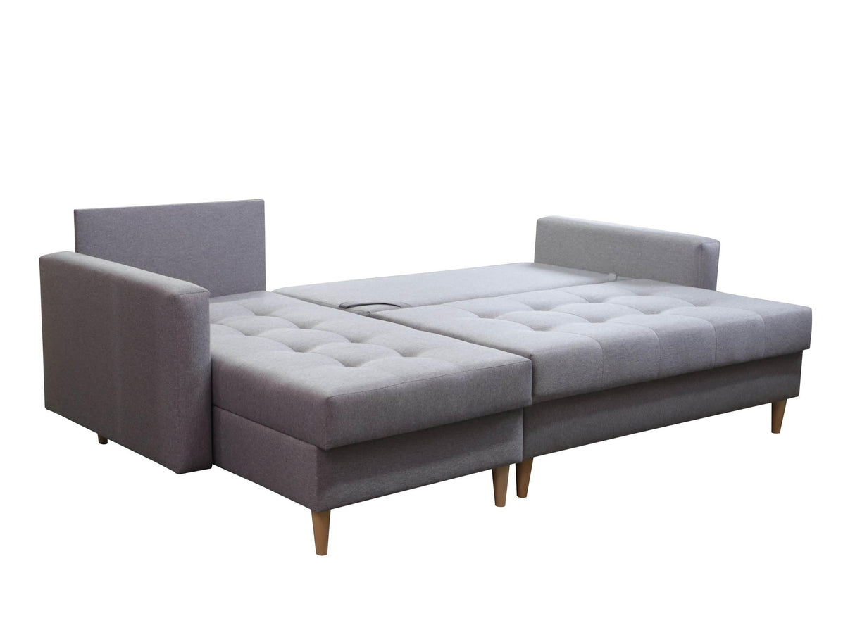 CORNER SOFA BED BRIAN 222CM + STORAGE PUFF / OTTOMAN MALMO 90