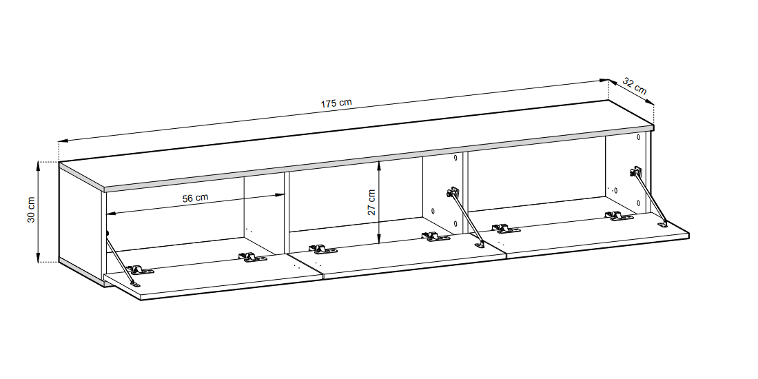 Floating TV Stand ORO 175 SLATS white