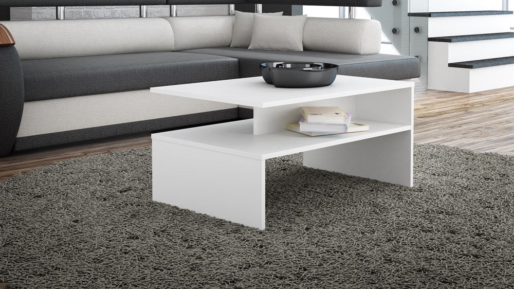 COFFEE TABLE BOSSY WHITE 90X60CM