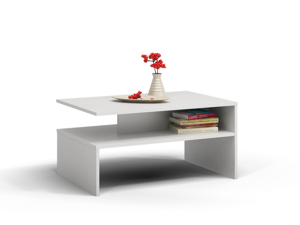 COFFEE TABLE BOSSY WHITE 90X60CM