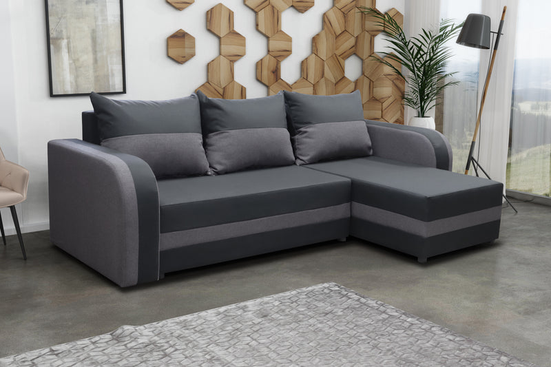 CORNER SOFA BED FLORIDA BLACK / GREY SAWANA 14+05