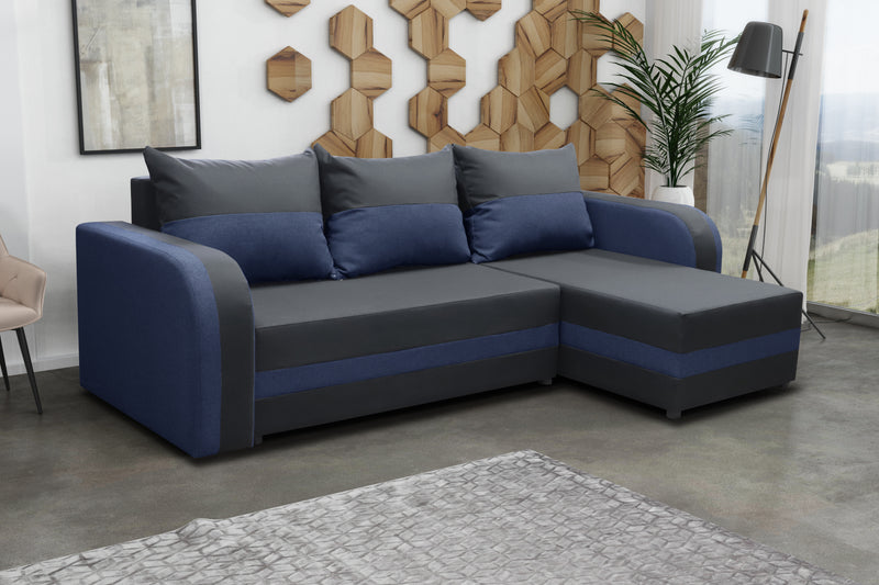 CORNER SOFA BED FLORIDA BLACK / BLUE SAWANA 14+80