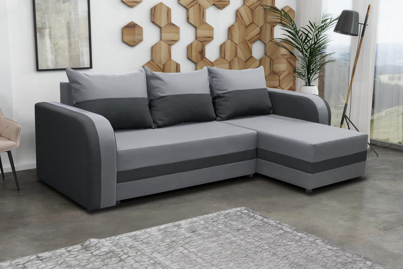 CORNER SOFA BED FLORIDA GREY / BLACK SAWANA 21+14