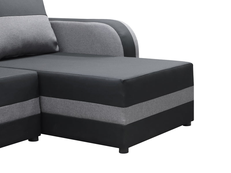 CORNER SOFA BED FLORIDA BLACK / L.GREY SAWANA 14+21