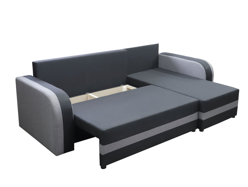 CORNER SOFA BED FLORIDA BLACK / L.GREY SAWANA 14+21