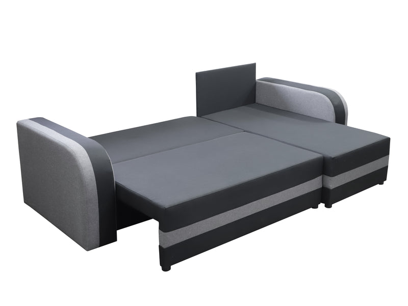 CORNER SOFA BED FLORIDA BLACK / L.GREY SAWANA 14+21