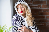 Super Soft Warm Sherpa Fleece Wearable Hoodie Blankets Throws Animal Skin Print Check Designs -130 x 180 cm