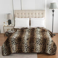 Mink Super Soft Warm Faux Fur Animal Skins Blanket Sofa Bed Throw in Double & King Size (Leopard, Double 150 x 200cm)