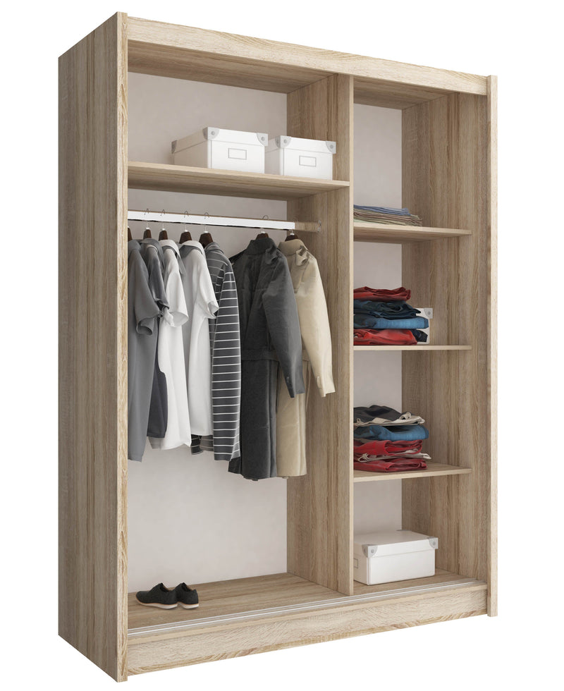 SLIDING DOOR WARDROBE MAJA I MIRROR 150cm SONOMA