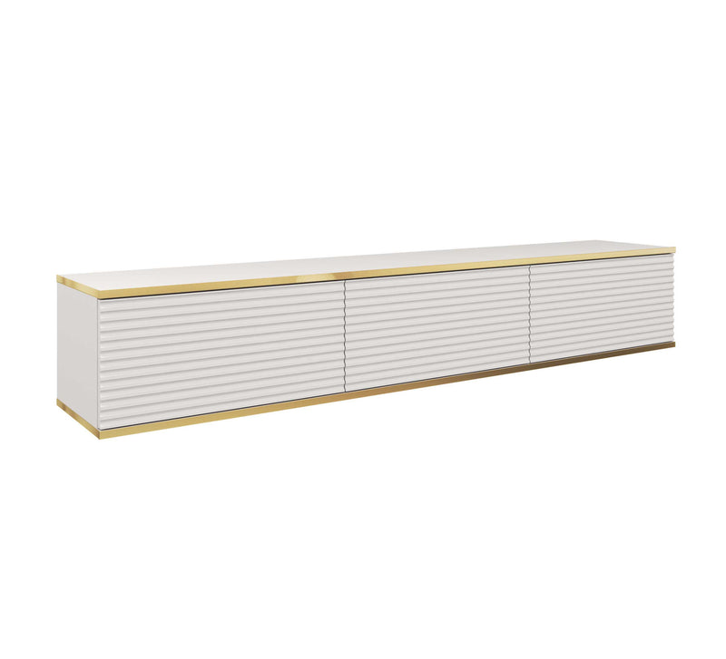 Floating TV Stand ORO 175 SLATS white