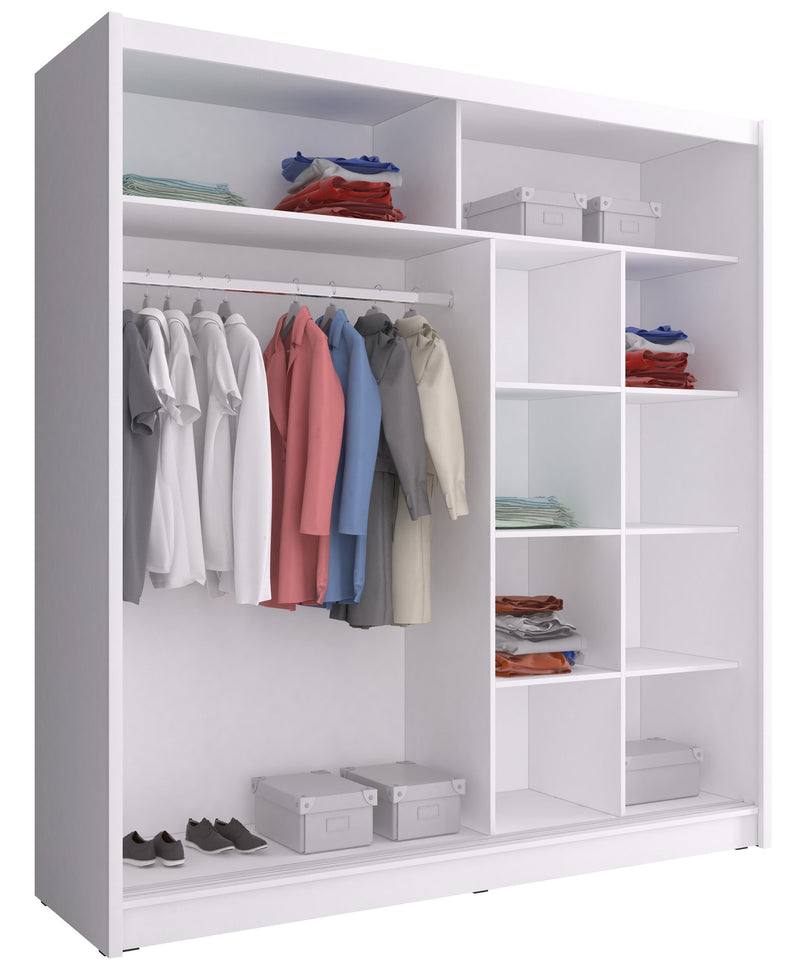 SLIDING DOOR WARDROBE MAJA ALU 200CM WHITE