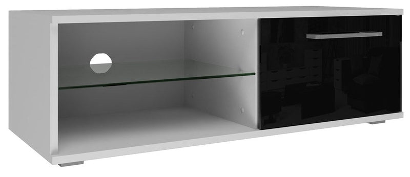 TV STAND SANDY 100CM WHITE/BLACK GLOSS