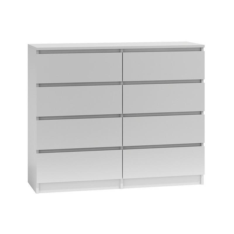 CHEST OF 8 DRAWS WHITE 120CM OR 140CM