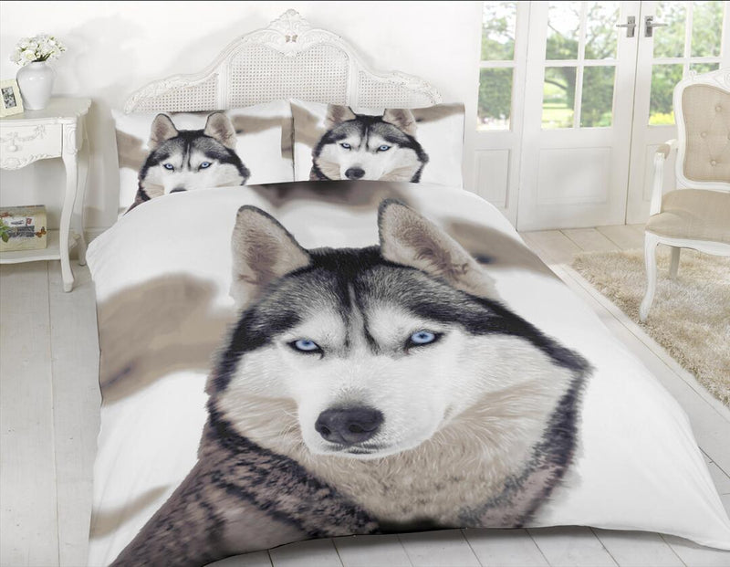 3D Effect Duvet Cover Quilt Bedding Set With Pillowcases Black and White Tiger SINGLE / DOUBLE / KING - eurohomeware