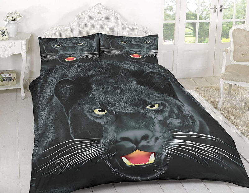 3D Effect Duvet Cover Quilt Bedding Set With Pillowcases Black and White Tiger SINGLE / DOUBLE / KING - eurohomeware