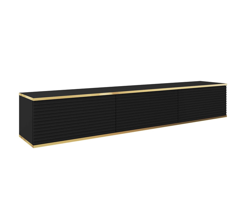 Floating TV Stand ORO 175 SLATS black