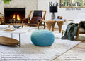 Large 100% Cotton Knitted Round Pouffe Bean Filled Foot Stool Ottoman