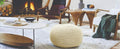 Large 100% Cotton Knitted Round Pouffe Bean Filled Foot Stool Ottoman