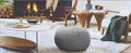 Large 100% Cotton Knitted Round Pouffe Bean Filled Foot Stool Ottoman