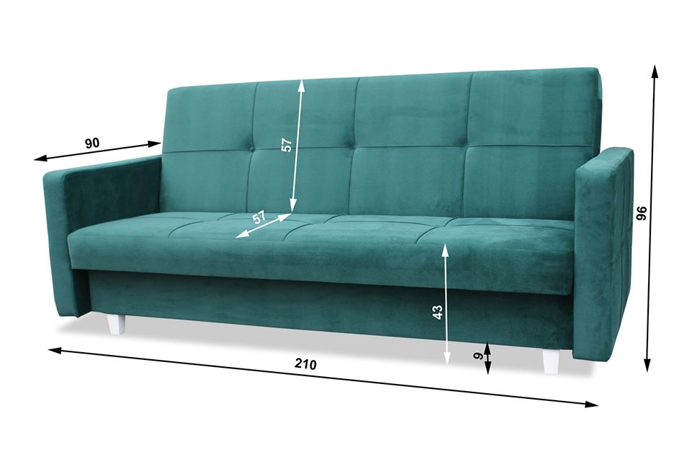 SOFA BED COSMO 210cm CHOICE OF COLOR