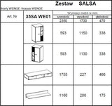 TV WALL UNIT SALSA WHITE/WHITE SLAT FRONTS