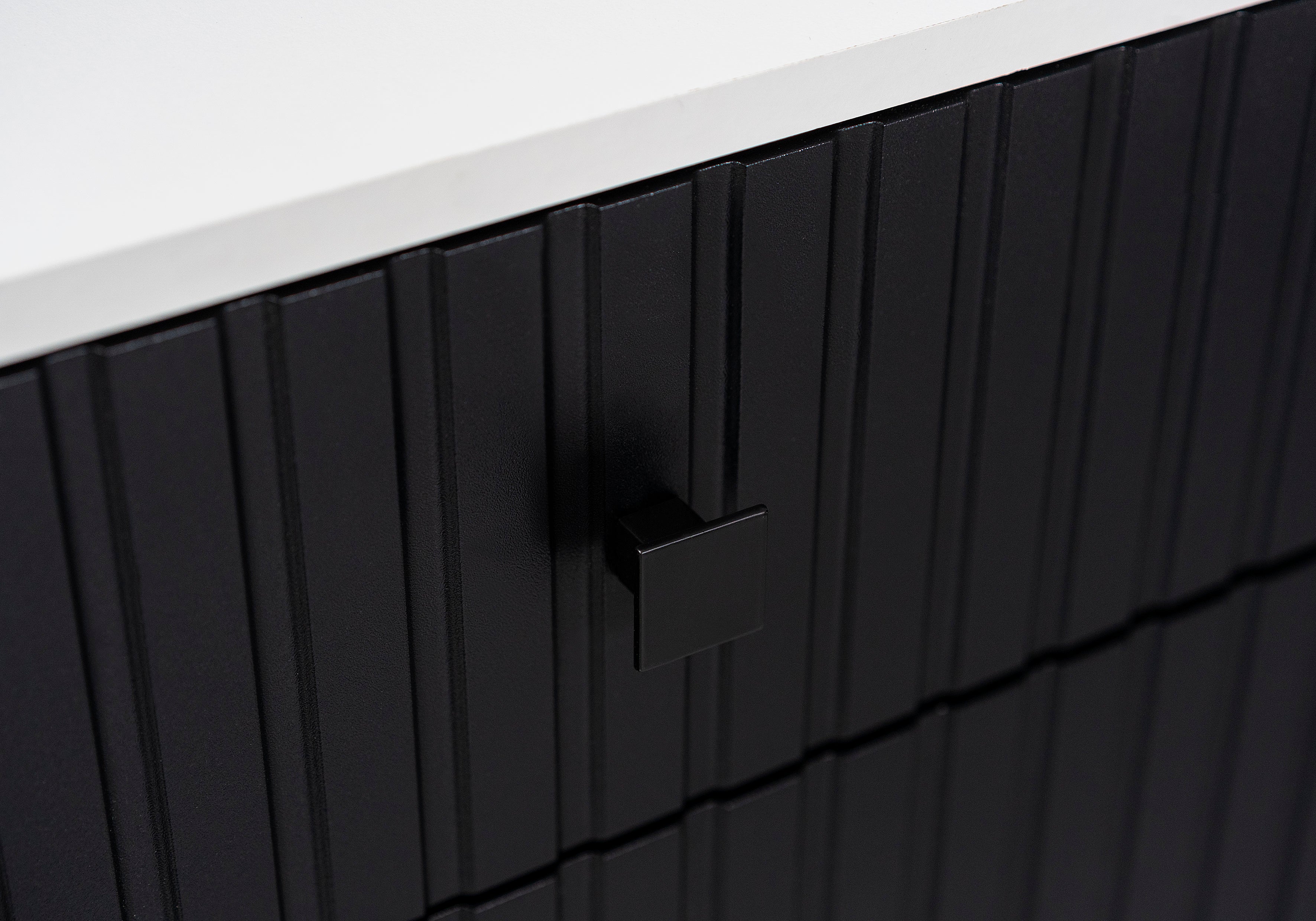 TV WALL UNIT SALSA MATERA/BLACK SLAT FRONTS