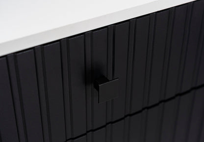 TV WALL UNIT SALSA MATERA/BLACK SLAT FRONTS