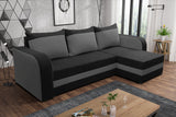 CORNER SOFA BED ALEX BLACK / DARK GREY 238cm universal - eurohomeware
