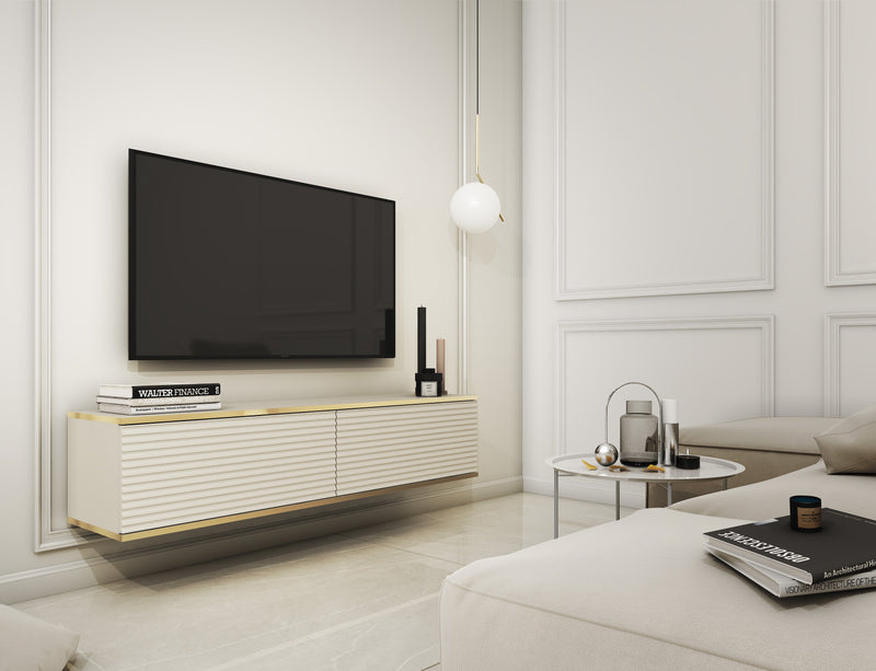 TV Stand ORO 135 SLATS beige