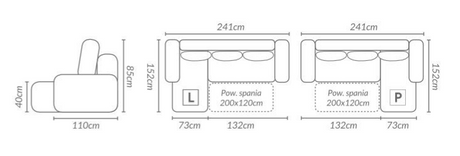 CORNER SOFA BED MAXI 241CM - eurohomeware