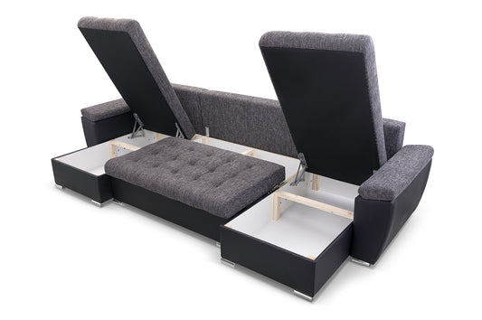 CORNER SOFA BED FENIX U GREY/WHITE