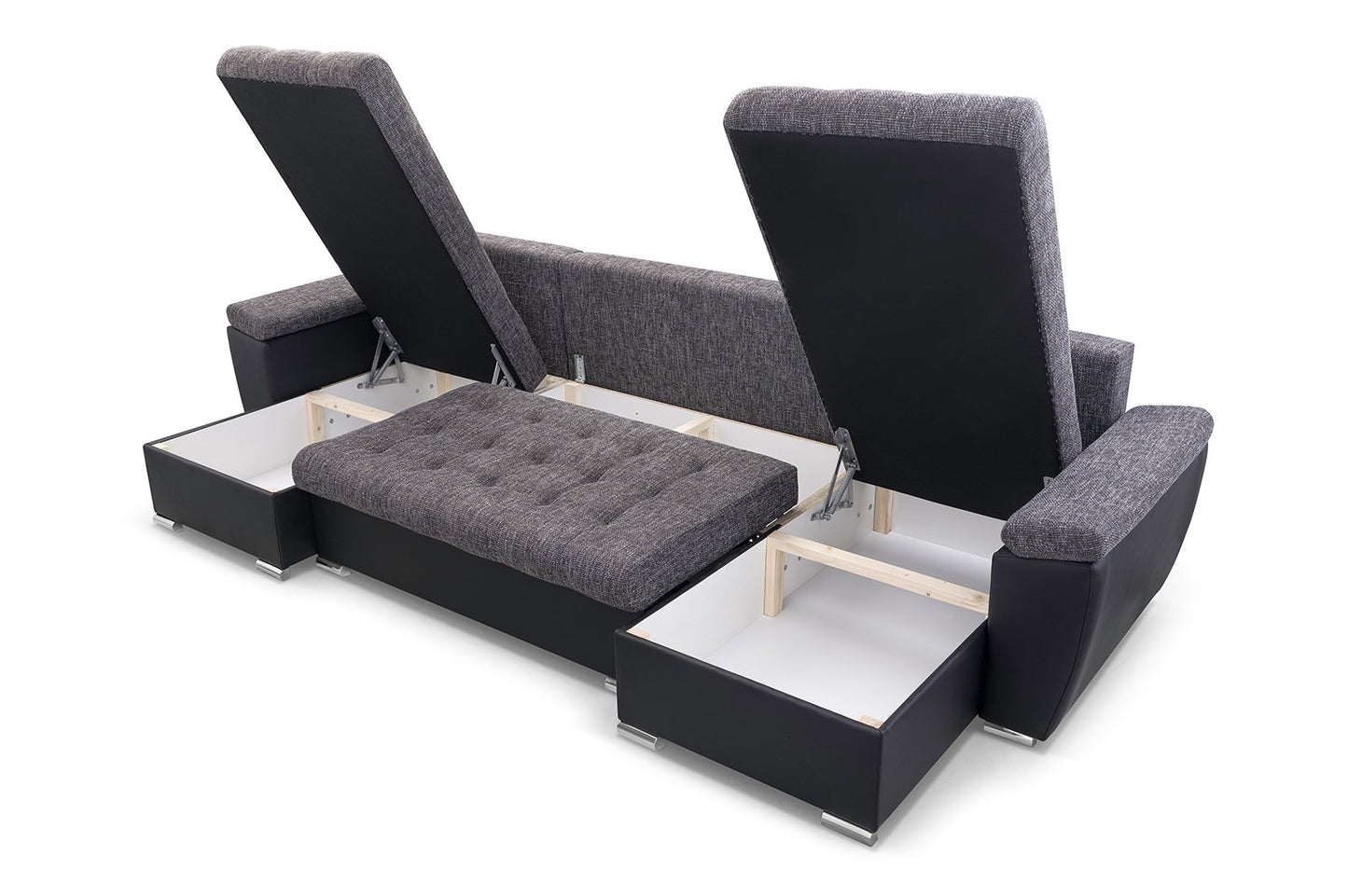 CORNER SOFA BED FENIX U GREY/BLACK