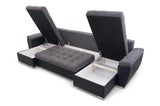 CORNER SOFA BED FENIX U GREY/BLACK