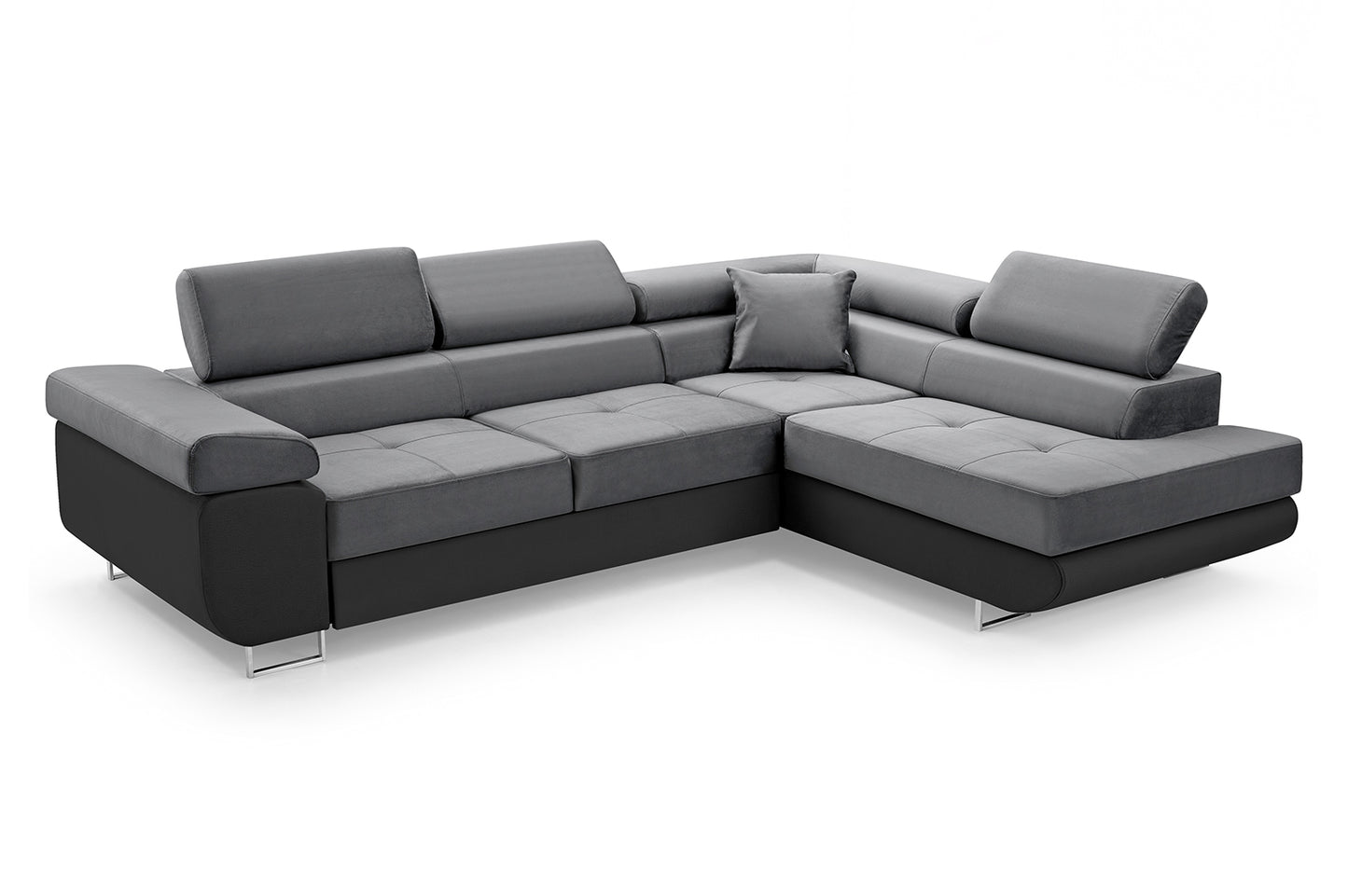 CORNER SOFA BED ASHLEY II Monolith 97-white faux leather273cm