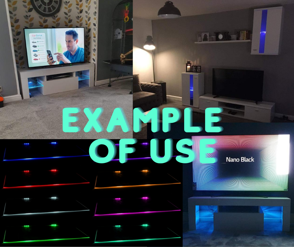 2x RGB LED clips for glass shelves (16 colors remote control LED lights)