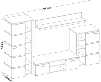 TV WALL UNIT FAROS ARTISAN OAK/MATERA