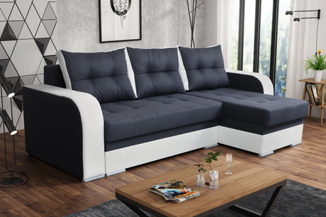 CORNER SOFA BED SAM GRAPHITE / WHITE 236CM universal - eurohomeware