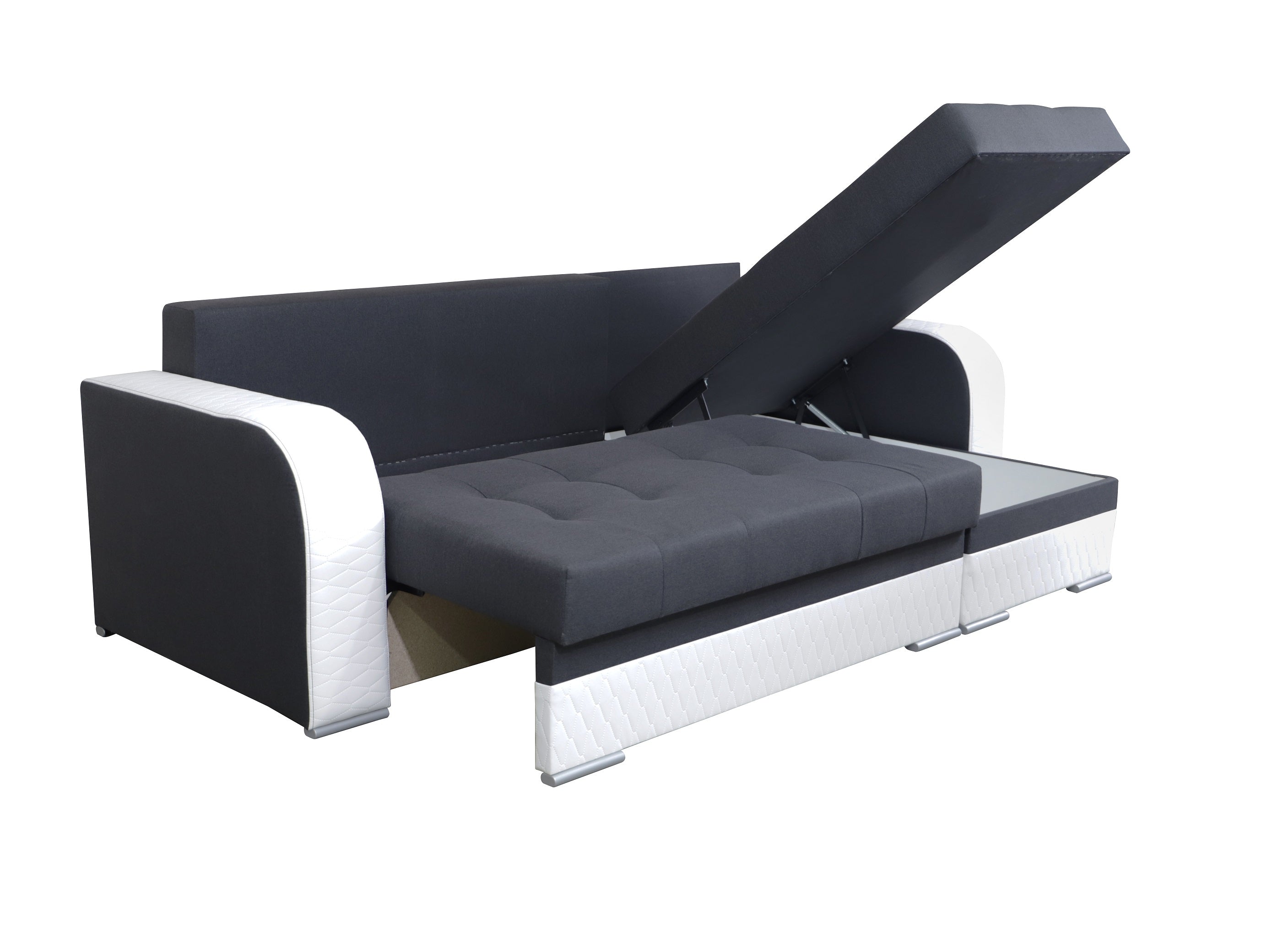 CORNER SOFA BED SAM GRAPHITE / WHITE 236CM universal - eurohomeware