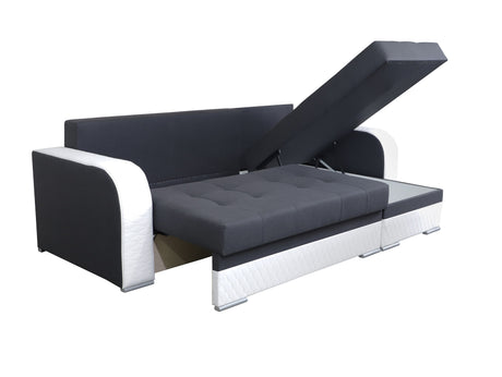 CORNER SOFA BED SAM GRAPHITE / WHITE 236CM universal - eurohomeware