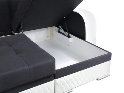 CORNER SOFA BED SAM GRAPHITE / WHITE 236CM universal - eurohomeware
