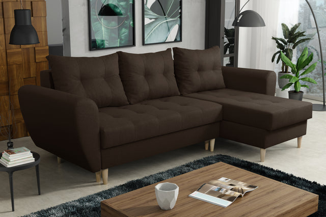 CORNER SOFA BED PALMO BROWN 240cm universal - eurohomeware