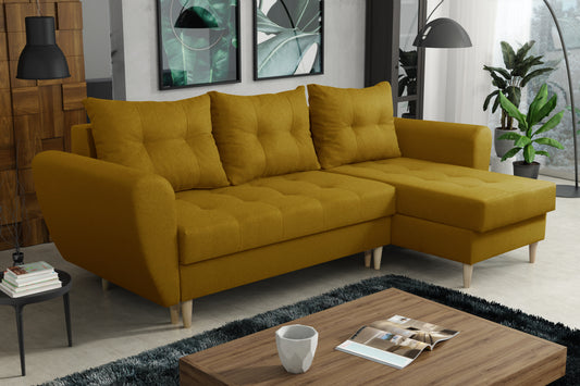 CORNER SOFA BED PALMO MUSTARD YELLOW 240cm universal - eurohomeware