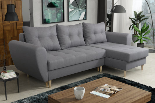 CORNER SOFA BED PALMO GREY 240cm universal WHOLESALE
