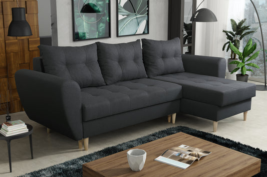 CORNER SOFA BED PALMO GRAPHITE 240cm universal - eurohomeware