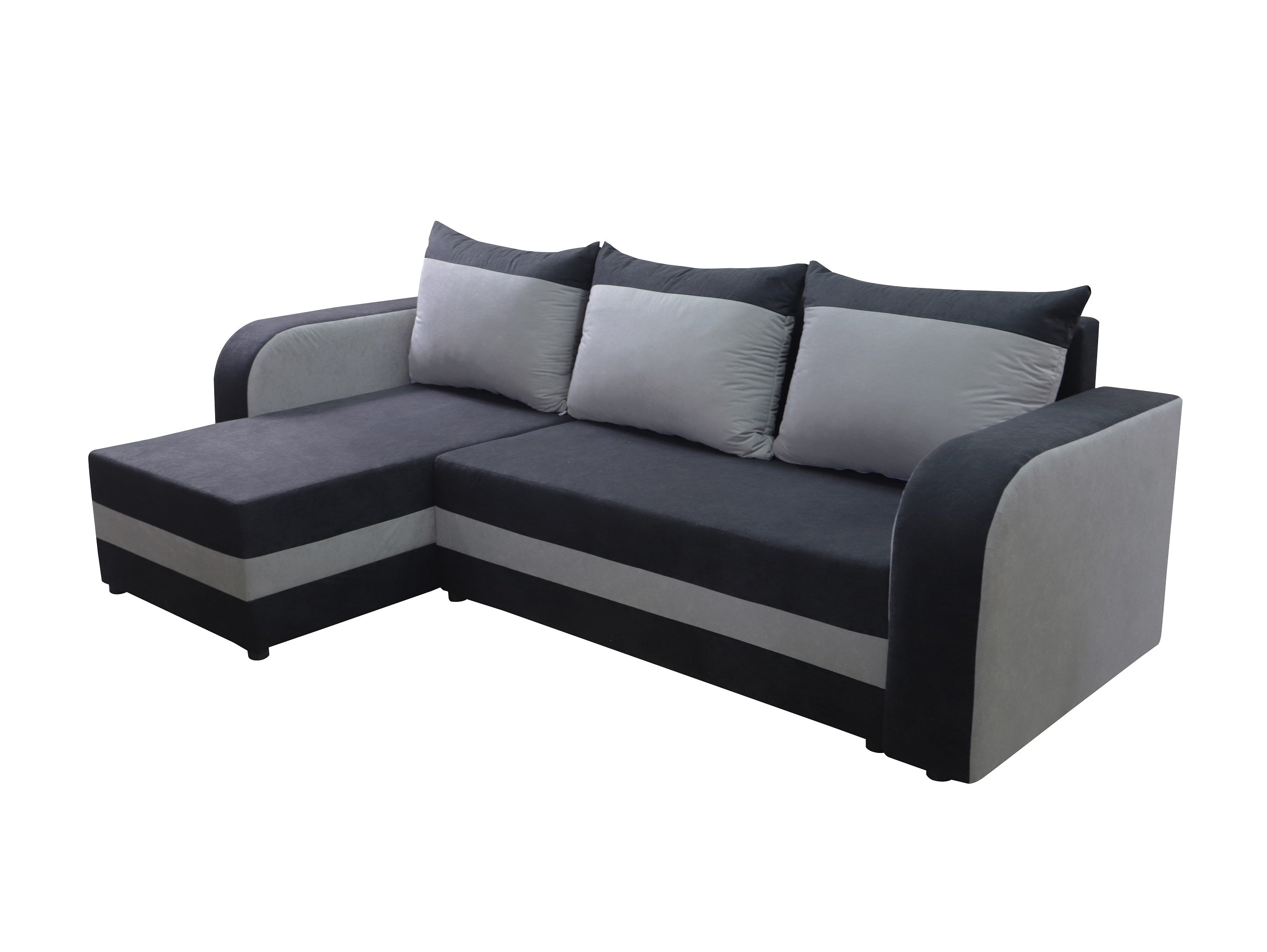 CORNER SOFA BED ALEX BLACK / DARK GREY 238cm universal - eurohomeware